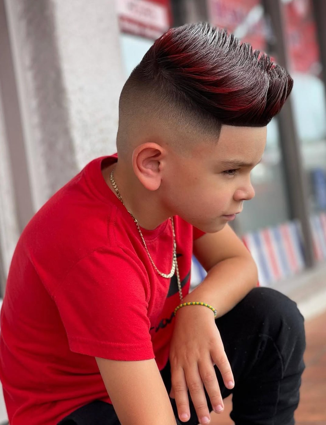Precision haircut pompadour fade